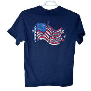 Vintage Hardcore Cowboy Shirt Mens Medium American Flag Rodeo Western Y2K USA